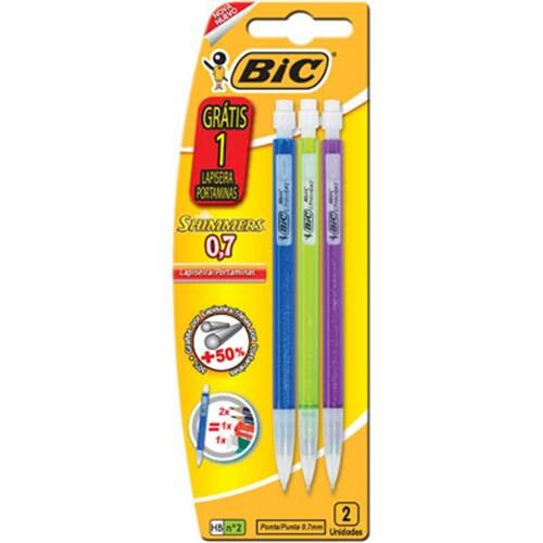 Lapiseira Bic Shimmers 0.7 Embalagem Leve 3 Un Pague 2 Un