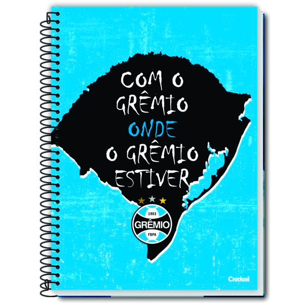 Caderno credeal 80 folhas grêmio 