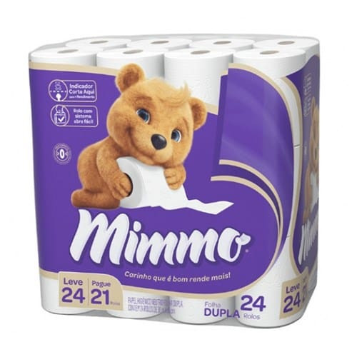 Papel Higiênico Mimmo Folha Dupla 30m Leve 24 Un Pague 21 Un