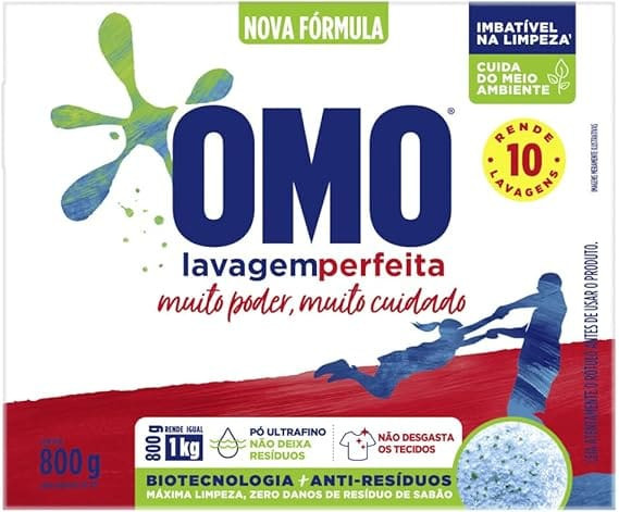 Sabão Em Pó Omo Lavagem Perfeita 800g