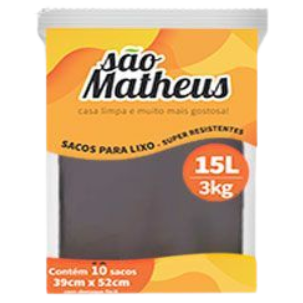 SACO P/ LIXO SAO MATHEUS 15L/3KG C/10UN¬