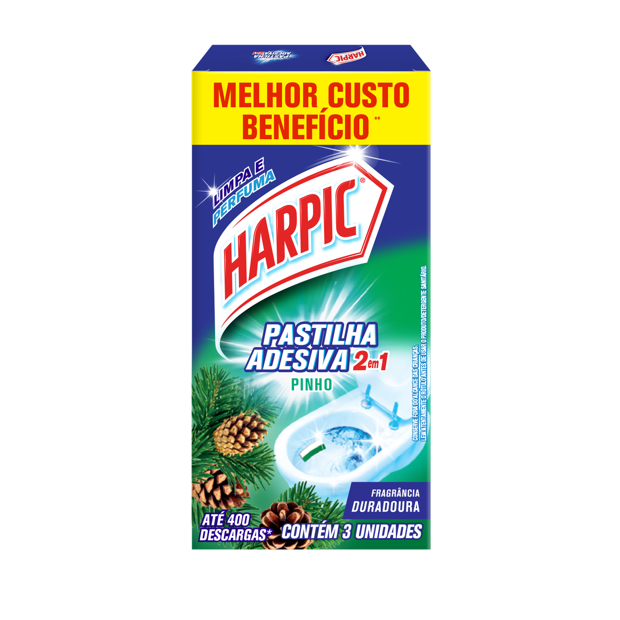 PASTILHA SANITARIA HARPIC 2EM1 PINHO C/3UN