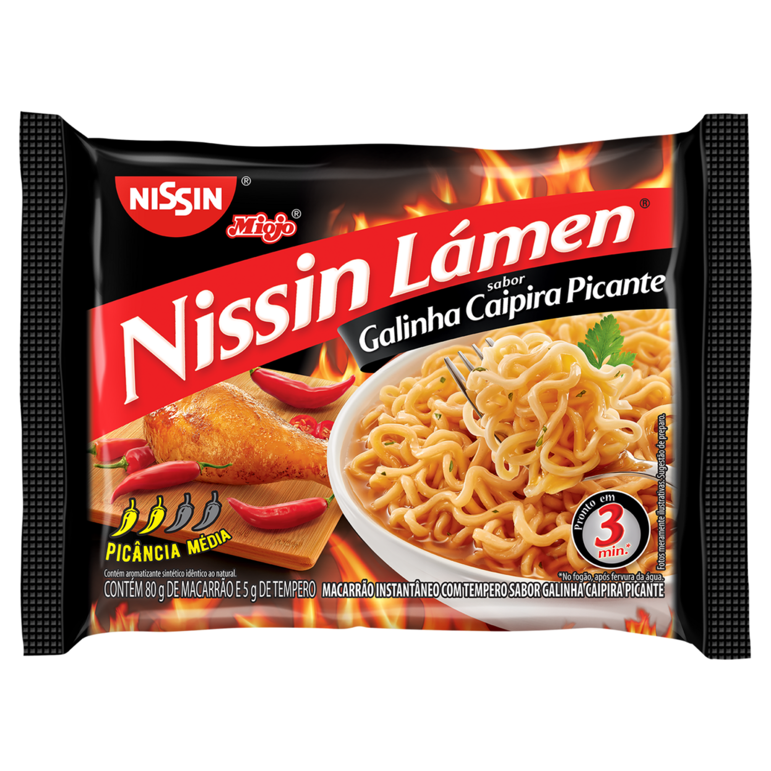 MIOJO NISSIN LAMEN GALINHA CAIPIRA PICANTE 80G