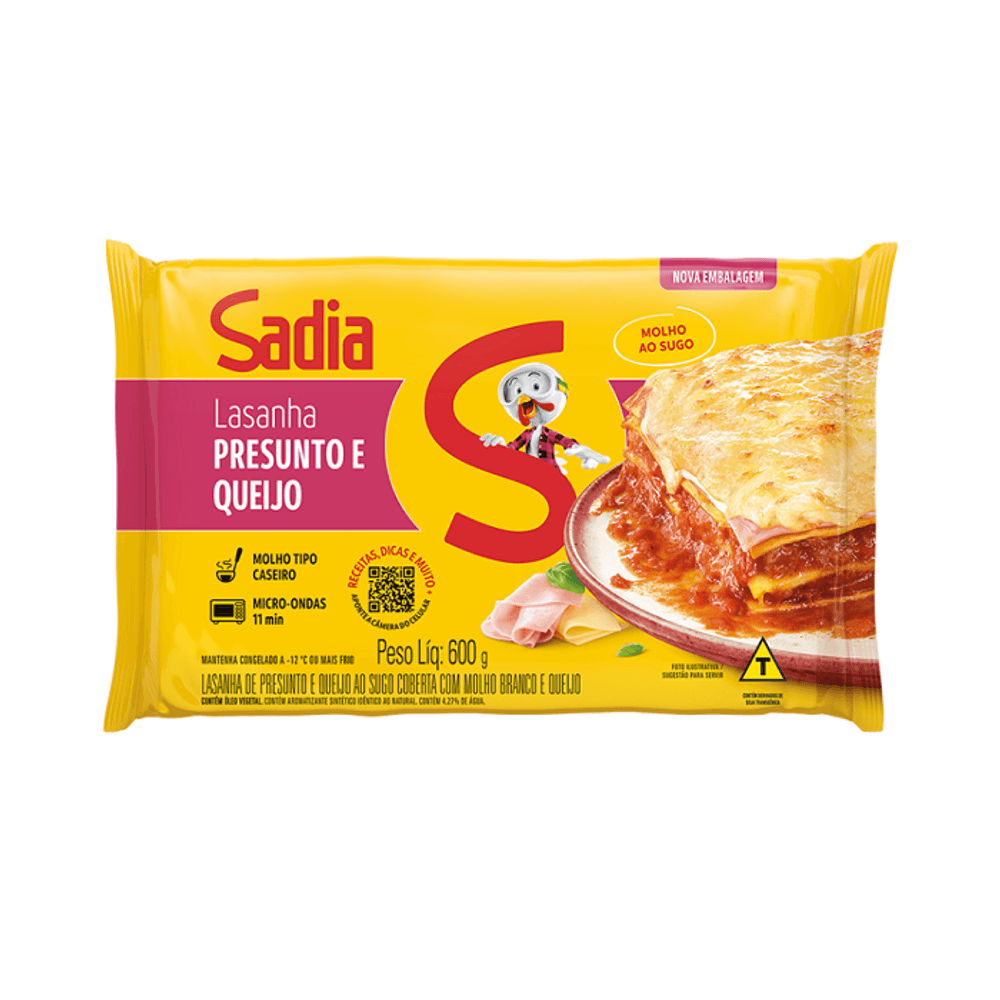 Lasanha Sadia Presunto/Queijo 600g