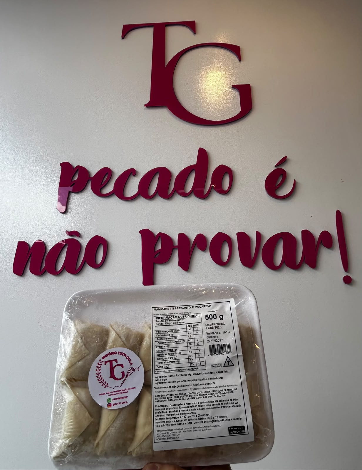 MANICARETTI PRESUNTO E QUEIJO 500G