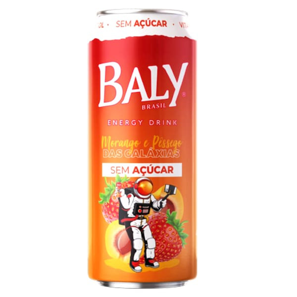 Energético Sem Açúcar Sabor Morango E Pêssego Baly 473ml