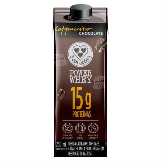BEBIDA LACTEA WHEY 3CORACOES 15G CHOCOLATE 250ML