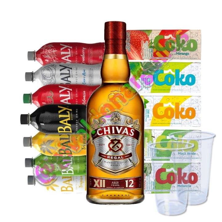 Combo Chivas 12 anos 1L + Baly