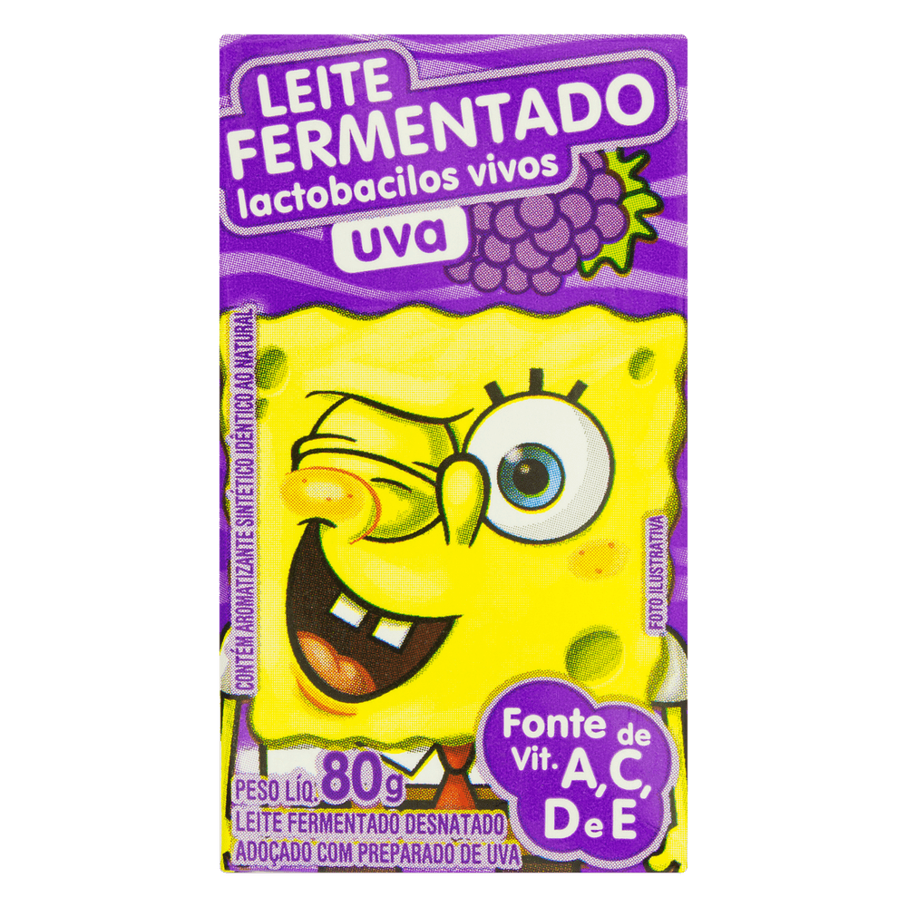 LEITE FERMENTADO BOB ESPONJA UVA ELEGE CX80G