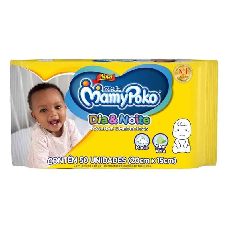 LENÇO UMEDECIDO MAMYPOKO "DIA&NOITE" C/50UN
