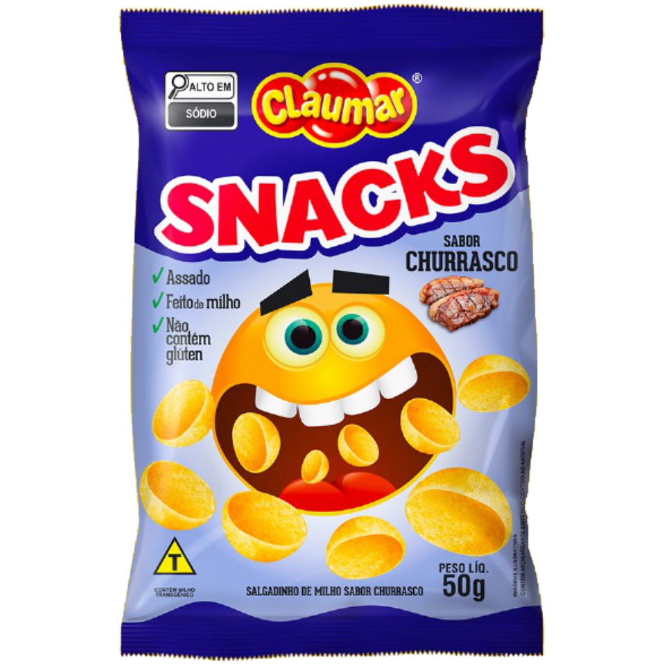 SALGADINHO SNACKS CLAUMAR CHURRASCO 50G