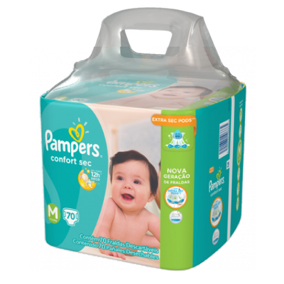 FRALDA PAMPERS CONFORTSEC BAG M