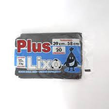 Saco p/ lixo Plus 15L c/20un