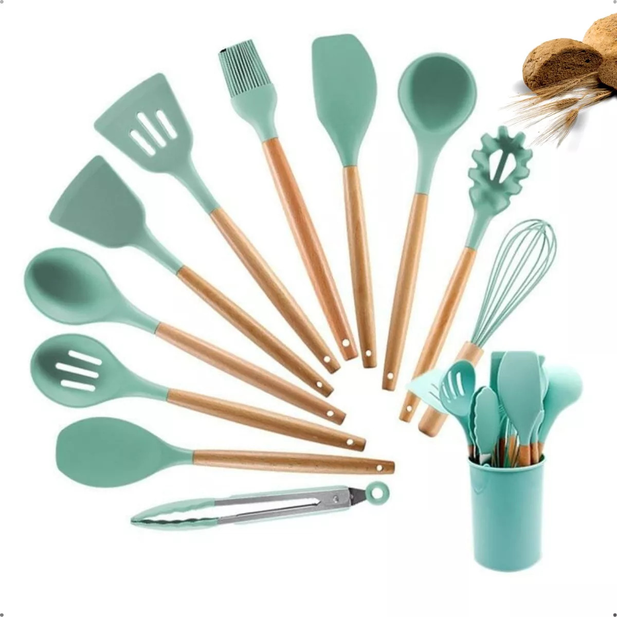 KIT UTENSILIOS COZINHA SILICONE C/12PÇS