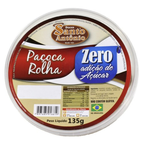 Paçoquinha Santo Antônio Zero açucar 135g