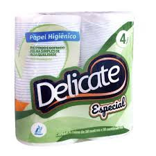PAPEL HIG DELICATE ESPECIAL FOLHA SIMPLES 30M C/4 UN