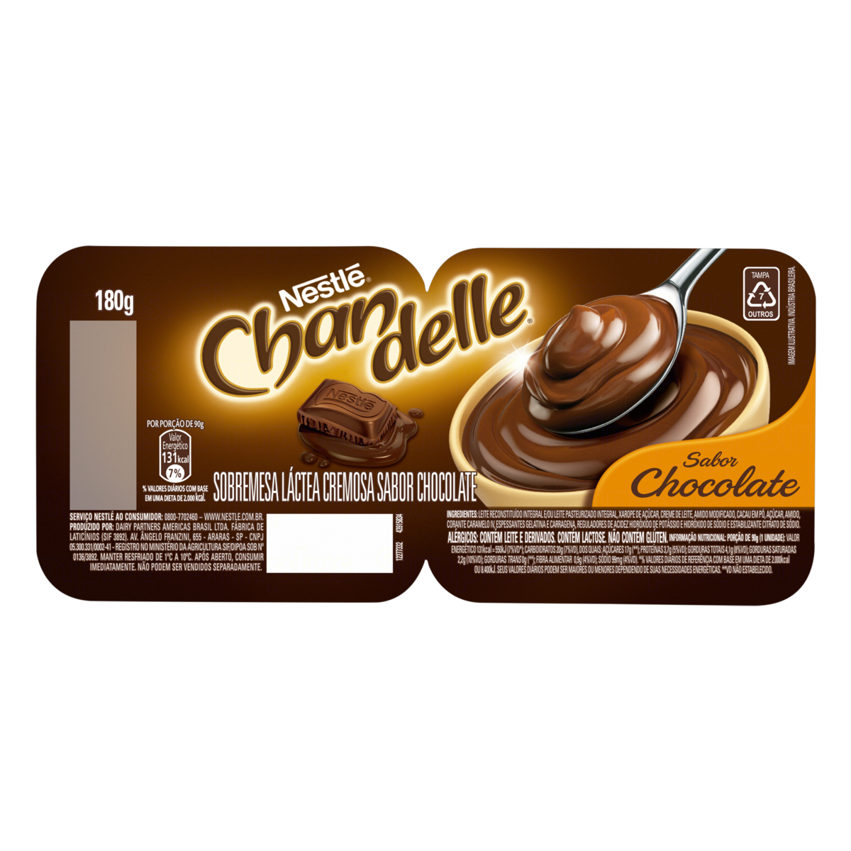 Sobremesa Nestle Chandelle Choc 180g
