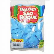 BALÃO BEXIGA SÃO ROQUE N7 AZUL BABY 50UN FESTA
