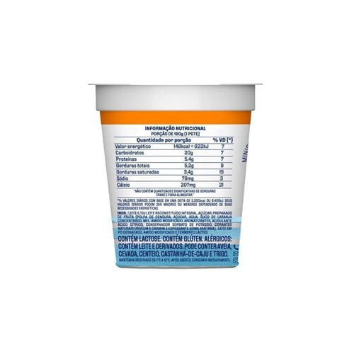 Iogurte Natural de Laranja, Cenoura e Mel Danone 160g