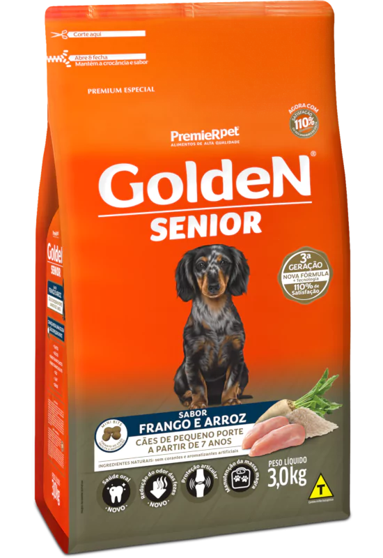 Golden Formula Senior Porte Pequeno Frango & Arroz 3kg 