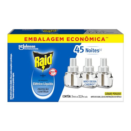 INSETICIDA RAID ELETRICO LÍQUIDO  3 REFIS DE 32.9ML