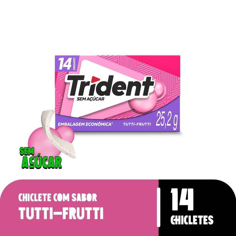 CHICLETE TRIDENT 14S TUTTI FRUTTI 25,2G