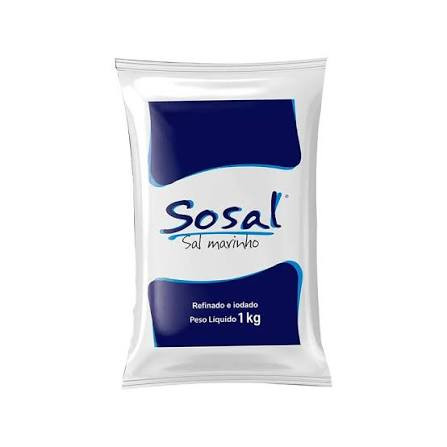 Sal Marinho Iodado Sosal Moido Pct 1kg