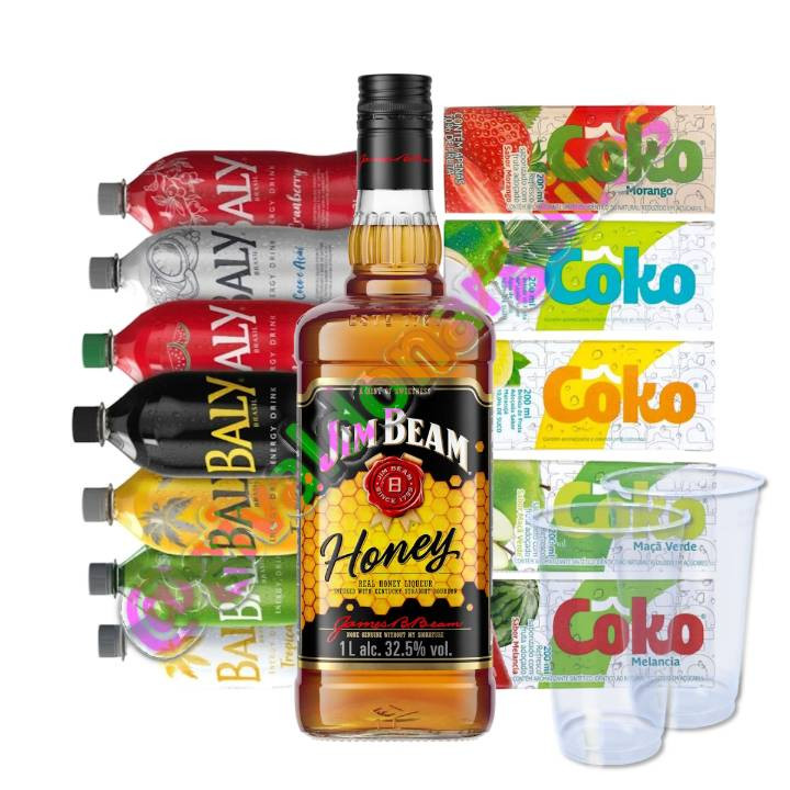 Combo Jim Beam Honey 1L + Baly