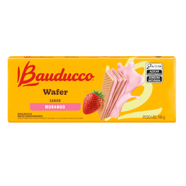 Biscoito Wafer Morango Bauducco 140g