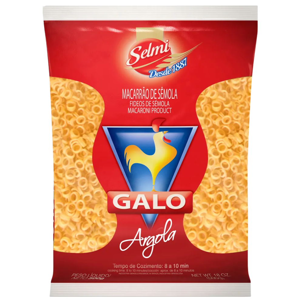 MACARRAO SEMOLA GALO ARGOLA 500G