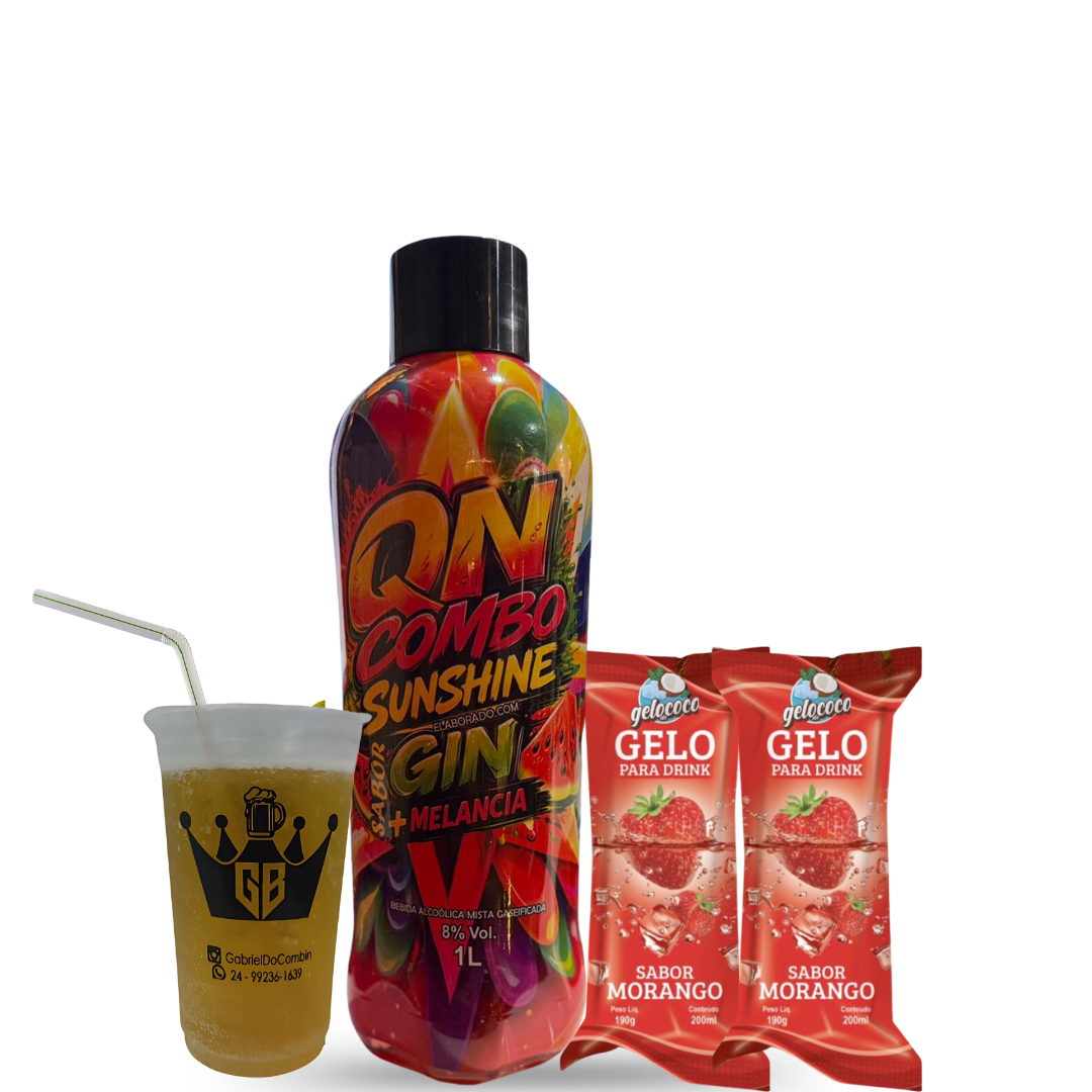 Qn combo sunshine gin + melancia 1 litro 2 gelos