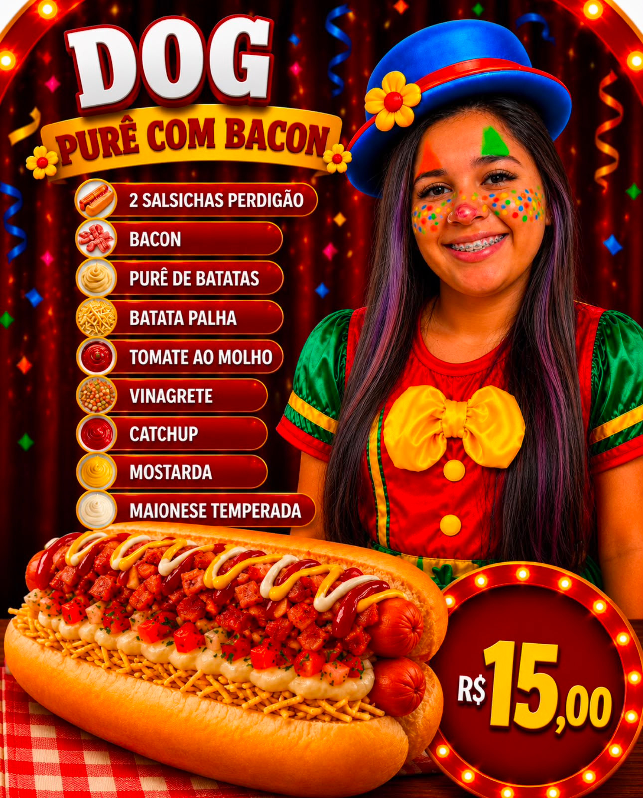 🎪🌭 DOG PURÊ COM BACON