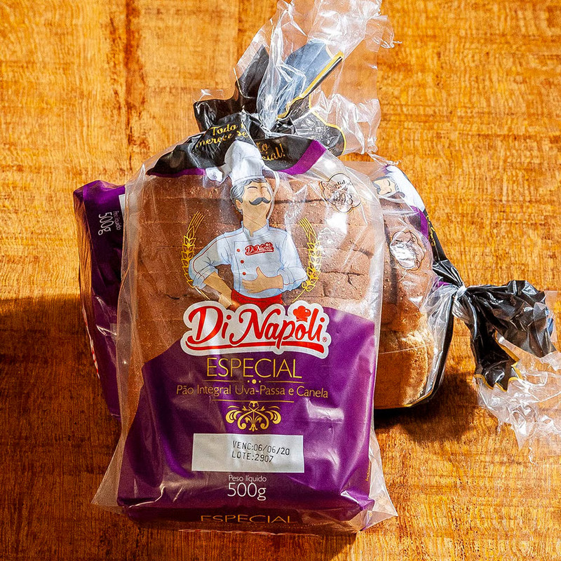 Pão Integral Uva passas e Canela