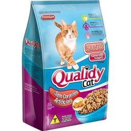 Ração para Gatos Adultos Qualidy Cat Premium Carne com Nuggets Embalagem 500g