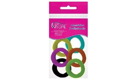 ELASTICO P/ CABELO NOVO VISUAL TIPO MEIA COLORIDO C/6UN