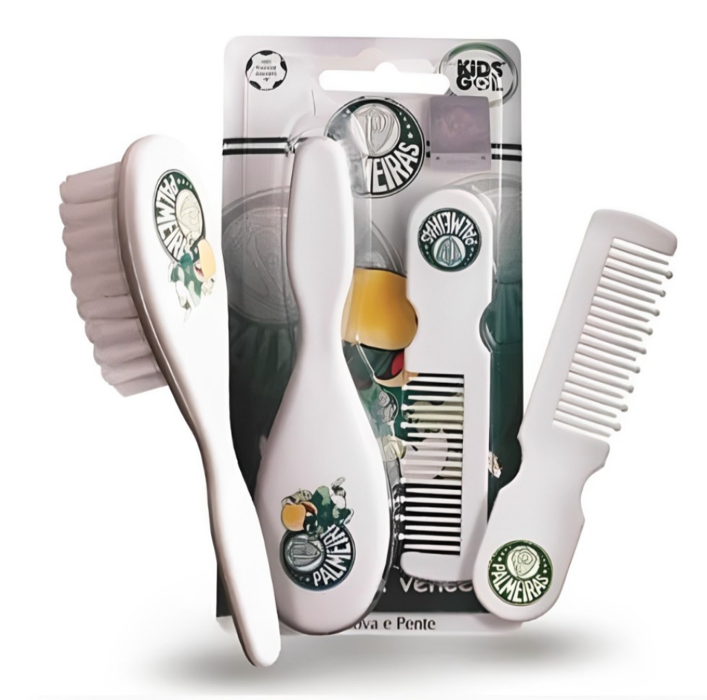 Kit escova e pente - Palmeiras 