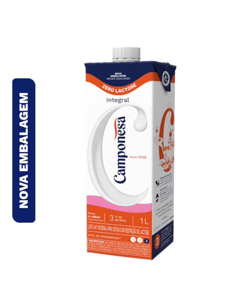 Leite Uht Integral Zero Lactose Camponesa 1l
