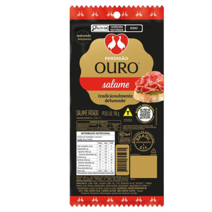 Salame tradicionalmente Defumado Perdigão Ouro 100g