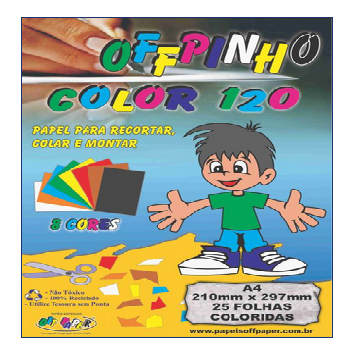 PAPEL OFFPINHO COLOR 120G A4 C/ 25FLS