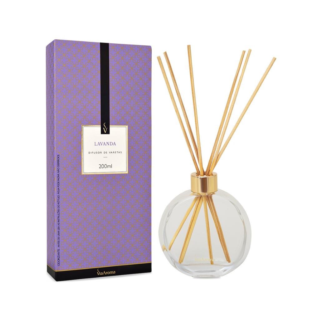 DIFUSOR DE VARETAS VIA AROMA 200ML LAVANDA