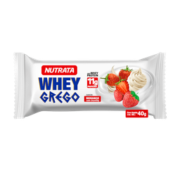 Barra de Cereal Whey Grego Sabor Morango com Chantilly Nutrata 40g