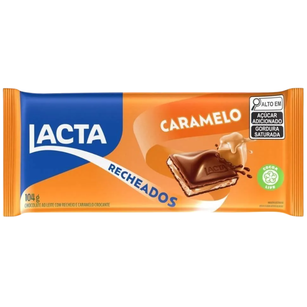 CHOCOLATE TABLETE LACTA AO LEITE C/ CARAMELO 104G