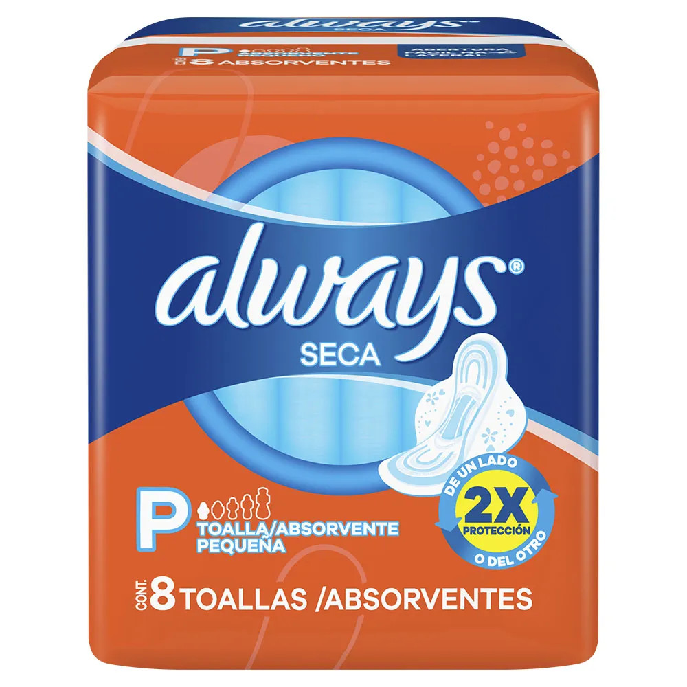 ABSORVENTE ALWAYS P SECA COM ABAS C/8