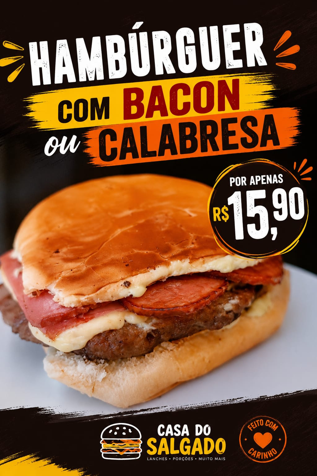 Hambúrguer com Calabresa