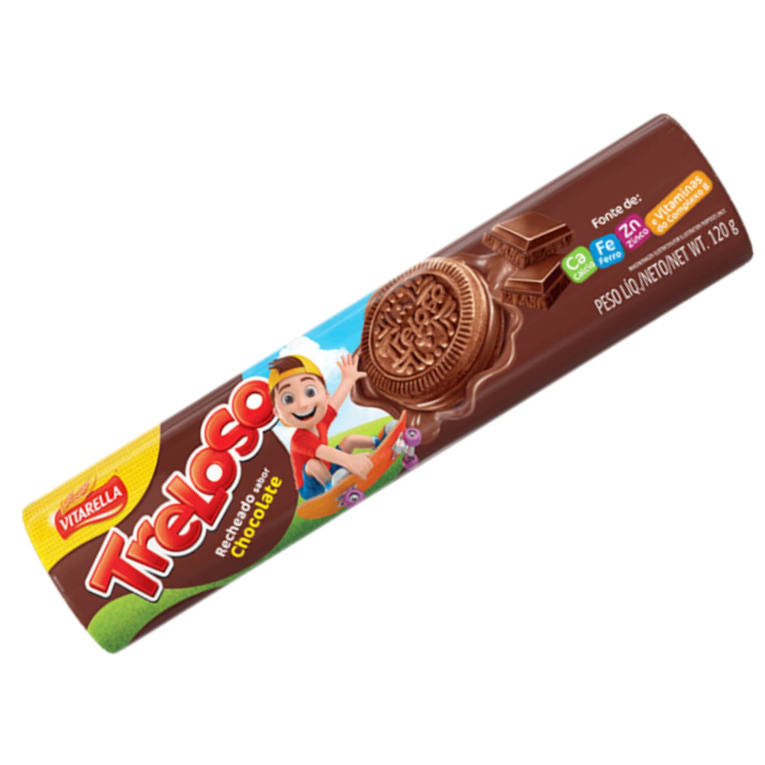 BISCOITO RECHEADO CHOCOLATE TRELOSO 120GR