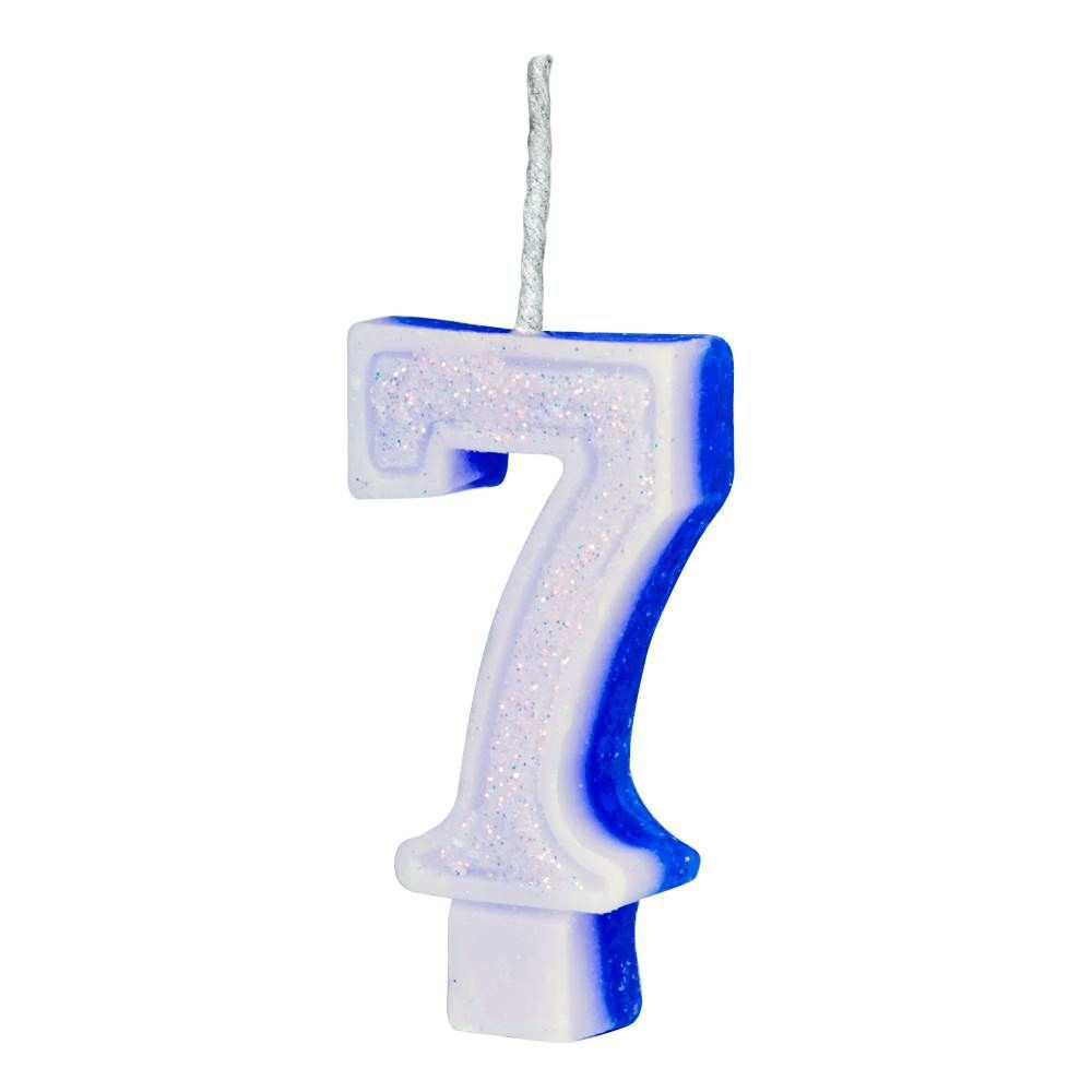 VELA GLITER REGINA Nº7 AZUL