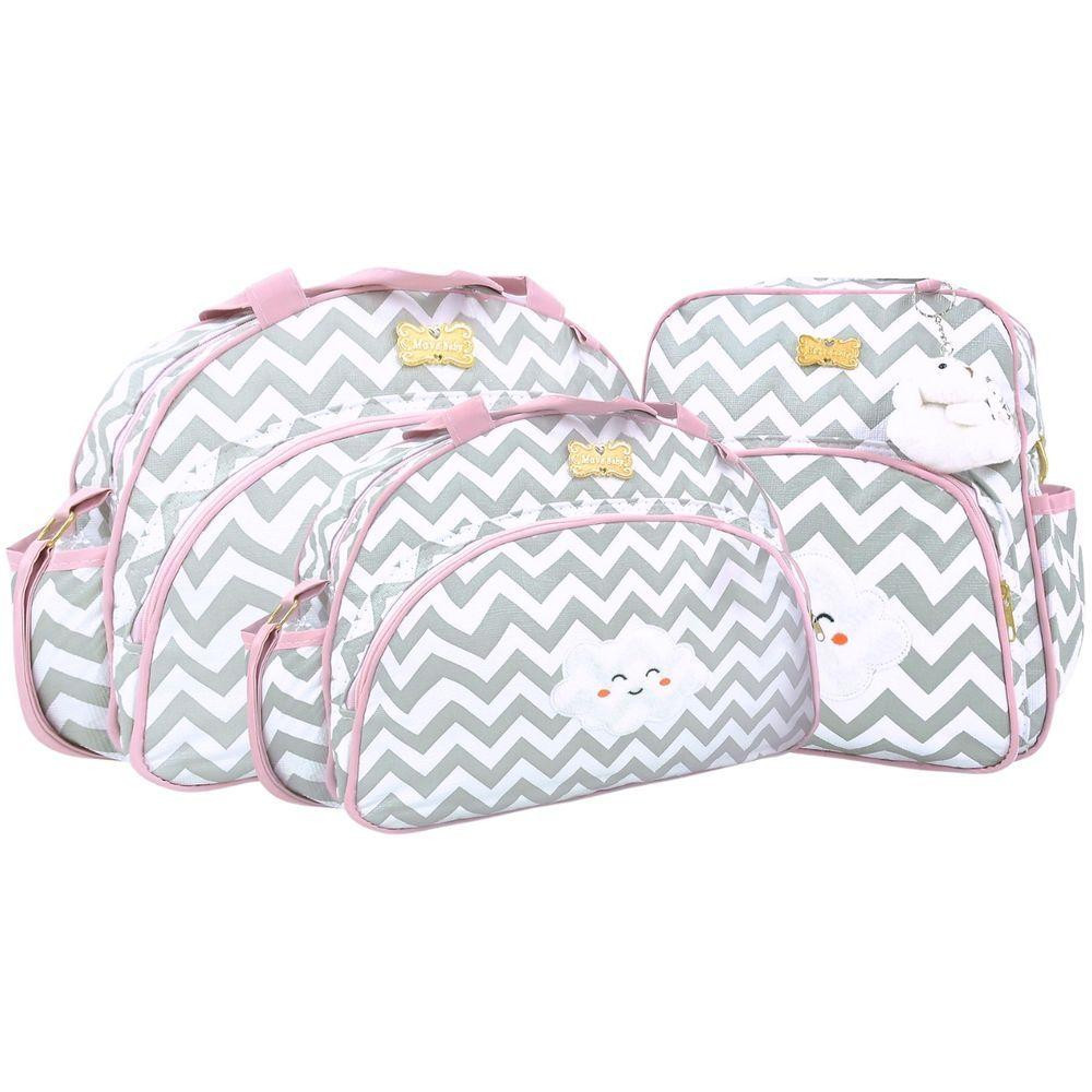 Kit Bolsa Maternidade Nuvem - Rosa 