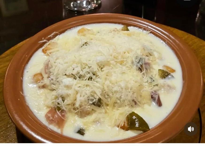 Nhoque frito com Parma e Figos