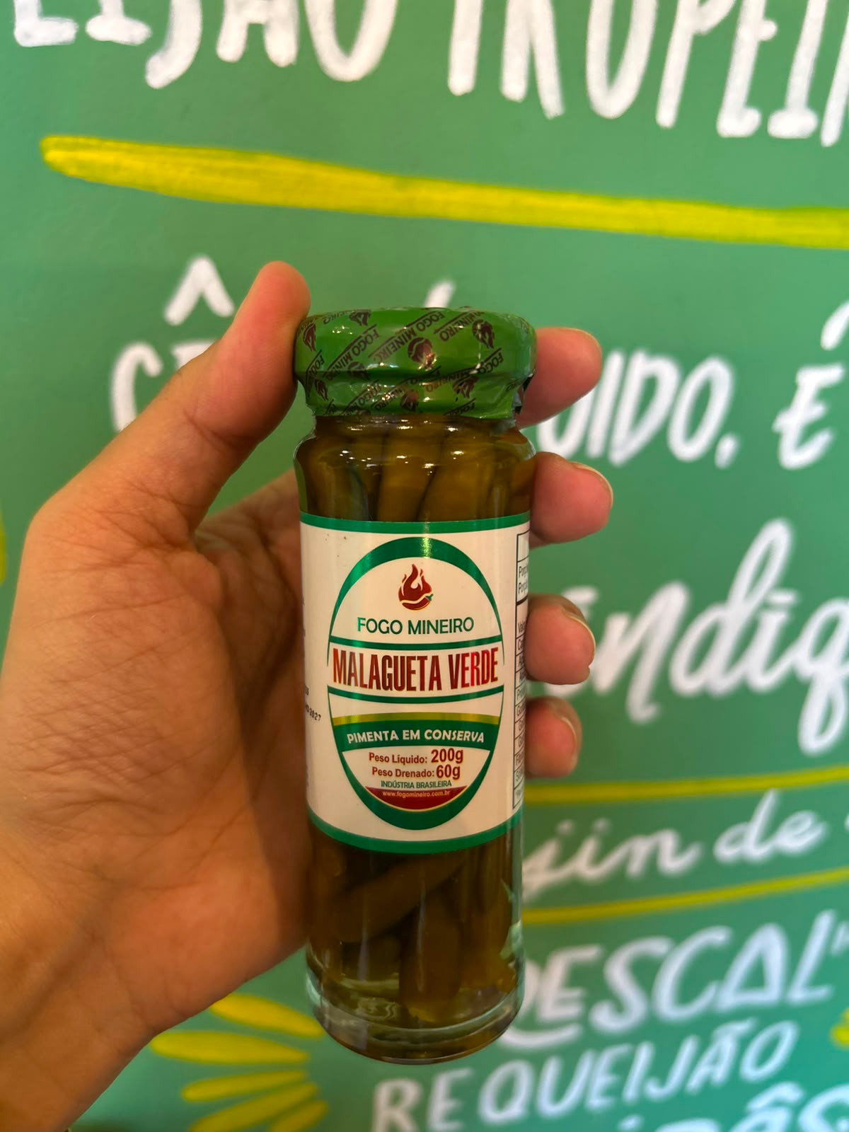 Pimenta Malagueta Verde em Conserva Fogo Mineiro - 200g