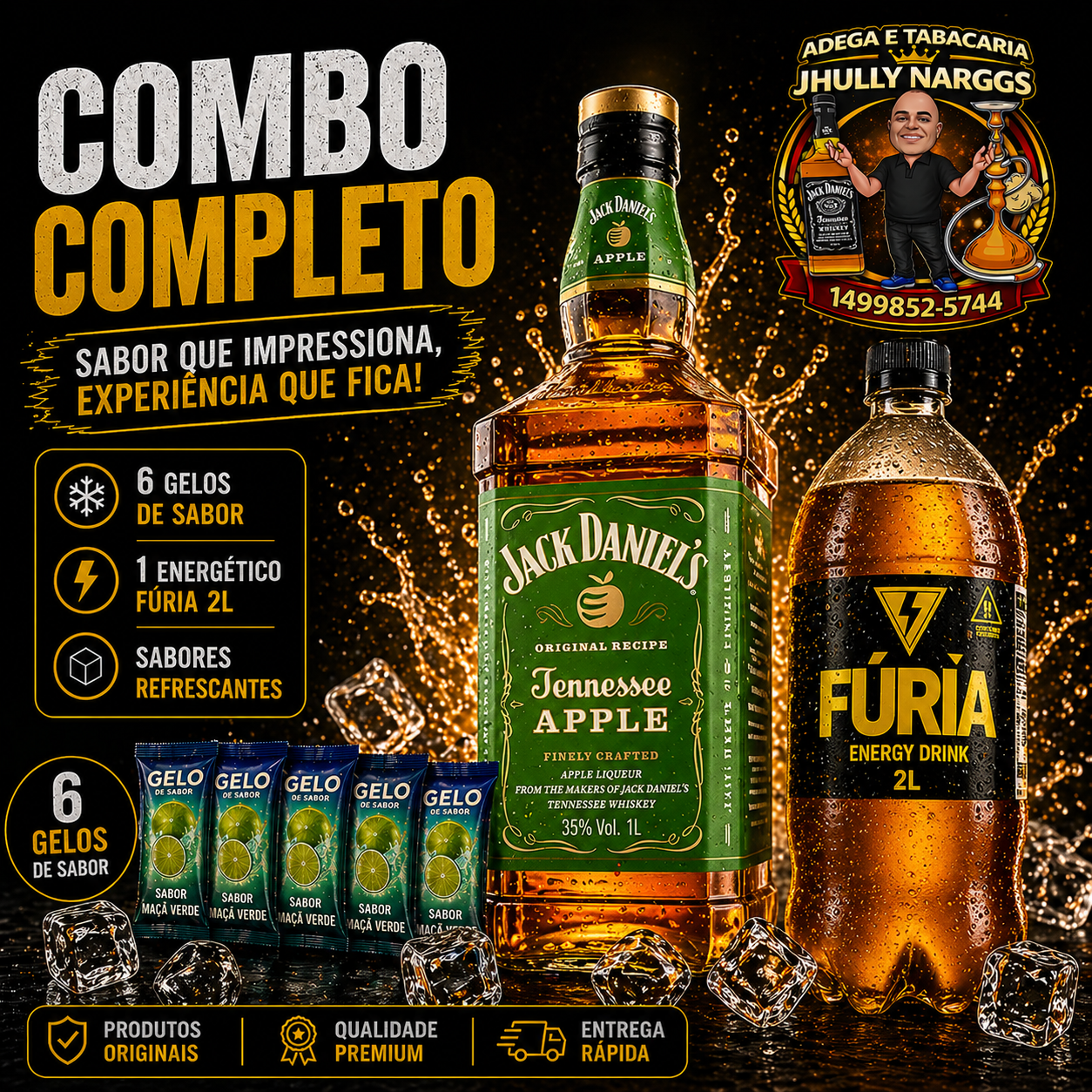 COMBO JACK DANIELS MAÇA VERDE